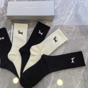 THOM BROWNE Pure Cotton Socks,